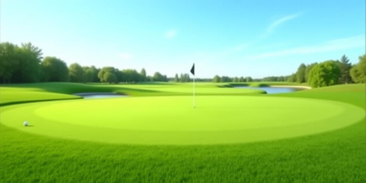 Greenen på 18. hul ved Furesø Golfklub.