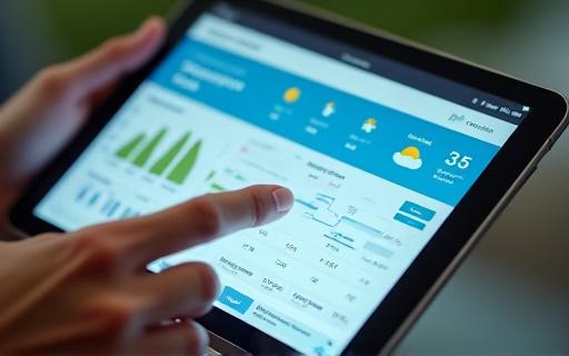 Et dashboard på en tablet, der viser vejrdata for en golfklub.